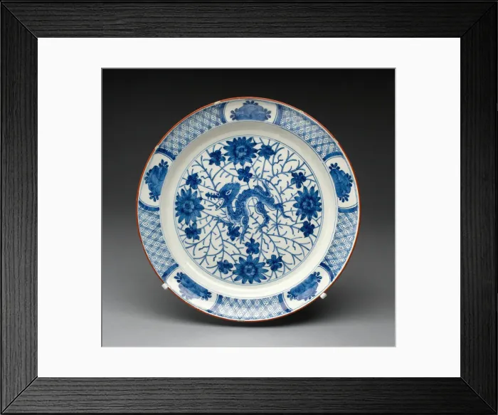 Framed Print : Plate, Delft, c. 1700. Creator: De Griekesche A Framed Print : Plate, Delft, c. 1700. Creator: De Griekesche A