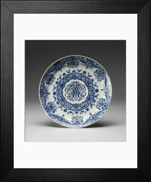 Framed Print : Plate, Delft, 1657-1818. Creator: De Griekesche A Framed Print : Plate, Delft, 1657-1818. Creator: De Griekesche A