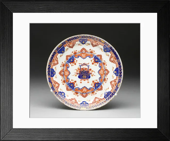Framed Print : Plate, Delft, c. 1700 / 25. Creator: De Griekesche A Framed Print : Plate, Delft, c. 1700 / 25. Creator: De Griekesche A
