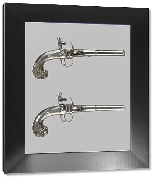 Pair of Flintlock Turn-Off Pistols, London, 1760  /  70. Creator: Unknown