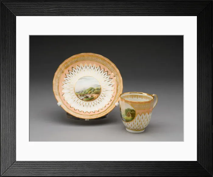 Framed Print : Cup and Saucer, Derby, 1780 / 95. Creator: Derby Porcelain Manufactory England Framed Print : Cup and Saucer, Derby, 1780 / 95. Creator: Derby Porcelain Manufactory England