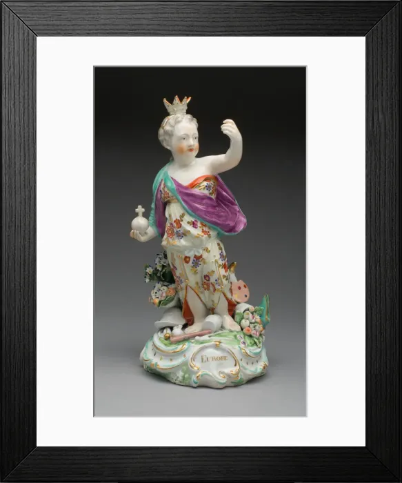 Framed Print : Allegorical Figure of Europe, Derby, 1770 / 80. Creator: Derby Porcelain Manufactory Framed Print : Allegorical Figure of Europe, Derby, 1770 / 80. Creator: Derby Porcelain Manufactory