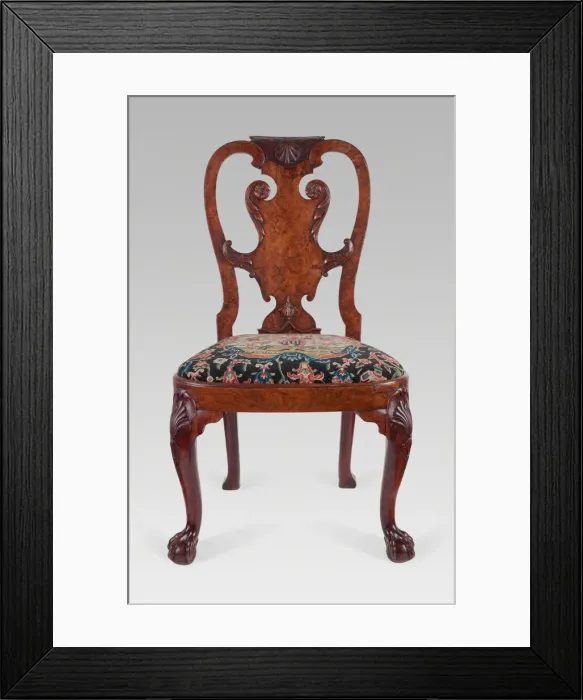 Framed Print : Side Chair, England, c. 1740. Creator: Giles Grendey Framed Print : Side Chair, England, c. 1740. Creator: Giles Grendey