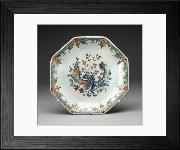 Framed Print : Plate, Rouen, c. 1750. Creator: Unknown Framed Print : Plate, Rouen, c. 1750. Creator: Unknown