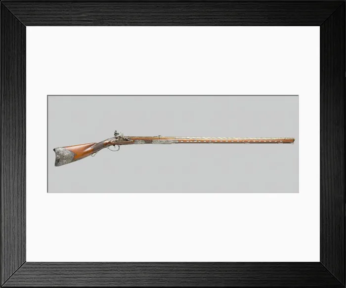 Framed Print : Presentation Flintlock Fowling Piece in the Eastern Fashhion, Paris, 1810 Framed Print : Presentation Flintlock Fowling Piece in the Eastern Fashhion, Paris, 1810