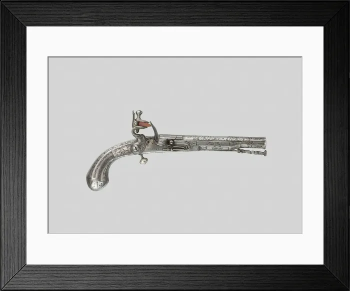Framed Print : Flintlock Belt Pistol, Doune, c. 1780. Creator: John Murdoch Framed Print : Flintlock Belt Pistol, Doune, c. 1780. Creator: John Murdoch