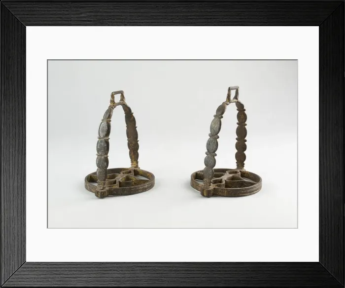Framed Print : Pair of Stirrups, Flanders, 19th century (?) in 16th century European style Framed Print : Pair of Stirrups, Flanders, 19th century (?) in 16th century European style