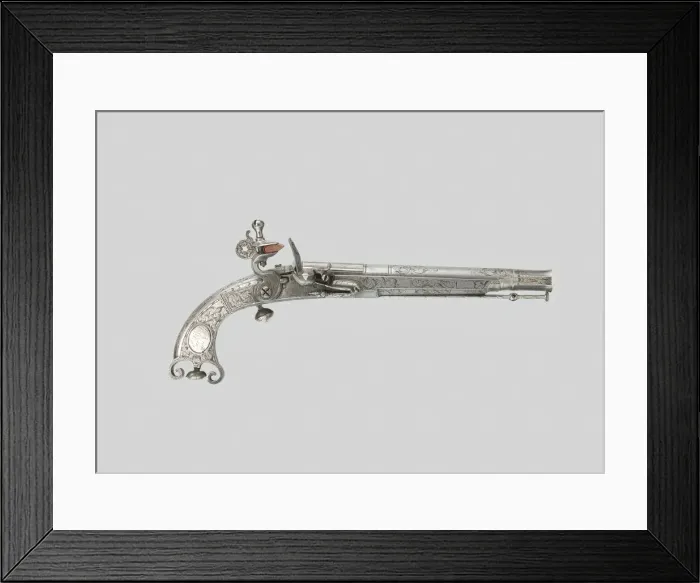 Framed Print : Flintlock Belt Pistol, Scotland, c. 1735. Creator: Thomas Caddell Framed Print : Flintlock Belt Pistol, Scotland, c. 1735. Creator: Thomas Caddell