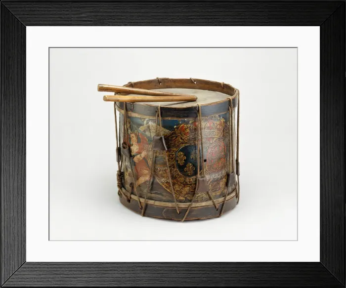 Framed Print : French Military Side Drum and Drumsticks, France, 1772. Creator: Unknown Framed Print : French Military Side Drum and Drumsticks, France, 1772. Creator: Unknown