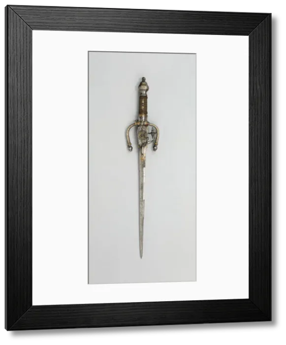 Framed Print : Dagger with Wheel-Lock Pistol, Italy, 1600 / 25. Creator: Unknown Framed Print : Dagger with Wheel-Lock Pistol, Italy, 1600 / 25. Creator: Unknown