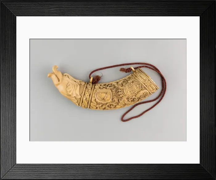 Framed Print : Powder Horn, France, 16th century. Creator: Unknown Framed Print : Powder Horn, France, 16th century. Creator: Unknown