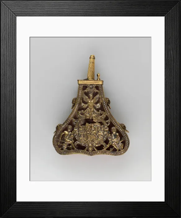 Framed Print : Powder Flask, Italy, 1590 with later addtions. Creator: Unknown Framed Print : Powder Flask, Italy, 1590 with later addtions. Creator: Unknown
