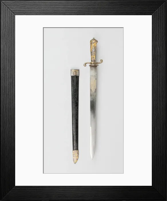 Framed Print : Hunting Hanger with Scabbard, France, 1740 / 60. Creator: Unknown Framed Print : Hunting Hanger with Scabbard, France, 1740 / 60. Creator: Unknown
