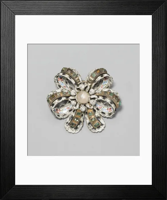 Framed Print : Brooch Shaped as a Bow, France, 17th or 19th century. Creator: Unknown Framed Print : Brooch Shaped as a Bow, France, 17th or 19th century. Creator: Unknown