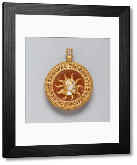 Framed Print : Hat Badge with the Head of Saint John the Baptist Adapted as a Pendant, France, c. 1500 Framed Print : Hat Badge with the Head of Saint John the Baptist Adapted as a Pendant, France, c. 1500