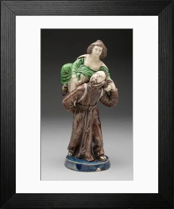 Framed Print : Monk Carrying Woman, Avon, Early 17th century. Creator: Unknown Framed Print : Monk Carrying Woman, Avon, Early 17th century. Creator: Unknown