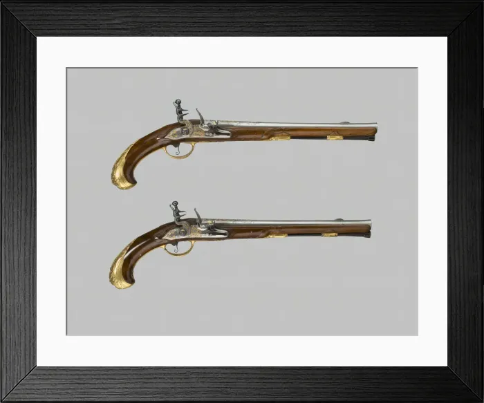 Framed Print : Flintlock Holster Pistol (One of a pair), Liege, 1720 / 30. Creator: Johann Jacob Behr Framed Print : Flintlock Holster Pistol (One of a pair), Liege, 1720 / 30. Creator: Johann Jacob Behr