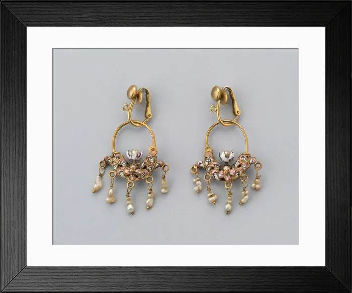 Framed Print : Earrings, Sicilia, c. 1675-c. 1725. Creator: Unknown Framed Print : Earrings, Sicilia, c. 1675-c. 1725. Creator: Unknown