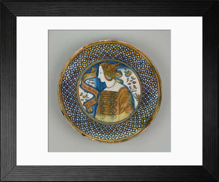 Framed Print : Display Plate with the Bust of a Woman, Italy, 1500  /  30. Creator: Unknown