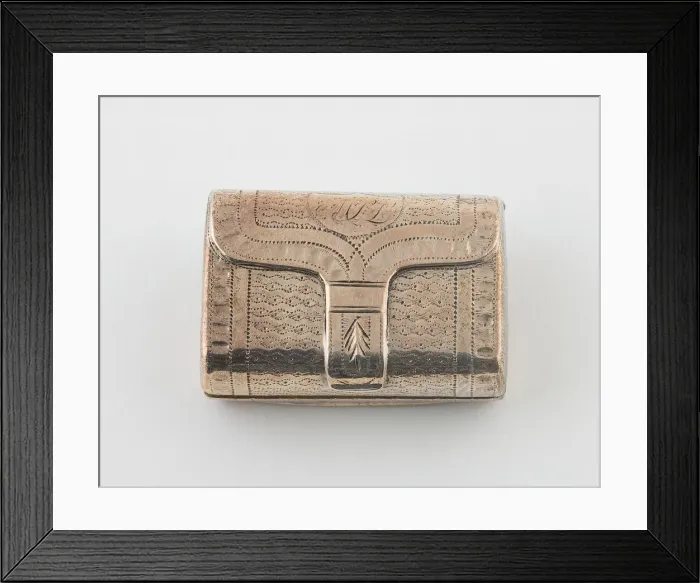 Framed Print : Purse-Shaped Vinaigrette, Birmingham, 1818 / 19. Creator: John Shaw Framed Print : Purse-Shaped Vinaigrette, Birmingham, 1818 / 19. Creator: John Shaw
