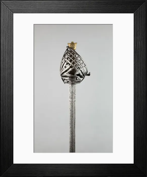 Framed Print : Basket-Hilted Broadsword (Schiavona), Venice, c. 1700. Creator: Unknown Framed Print : Basket-Hilted Broadsword (Schiavona), Venice, c. 1700. Creator: Unknown