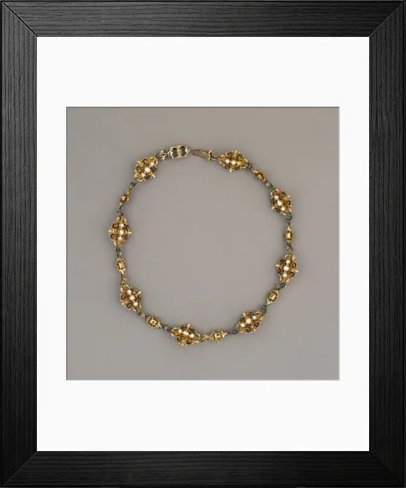 Framed Print : Fifteen Links Mounted as a Necklace, Italy, c. 1550-c. 1600. Creator: Unknown Framed Print : Fifteen Links Mounted as a Necklace, Italy, c. 1550-c. 1600. Creator: Unknown