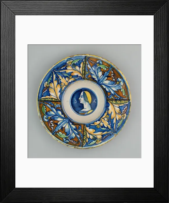 Framed Print : Plate with Female Bust, Castel Durante, c. 1525. Creator: Unknown Framed Print : Plate with Female Bust, Castel Durante, c. 1525. Creator: Unknown