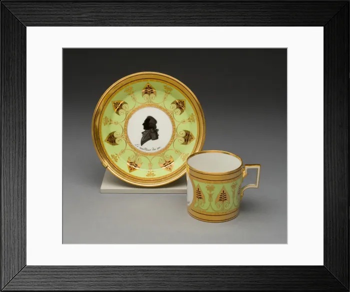 Framed Print : Coffee Cup and Saucer, Vienna, c. 1803. Creator: Vienna State Porcelain Manufactory Framed Print : Coffee Cup and Saucer, Vienna, c. 1803. Creator: Vienna State Porcelain Manufactory