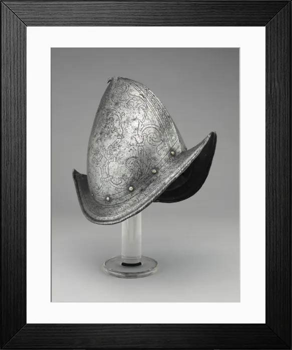 Framed Print : Pointed Morion, Italy, c. 1580. Creator: Unknown Framed Print : Pointed Morion, Italy, c. 1580. Creator: Unknown