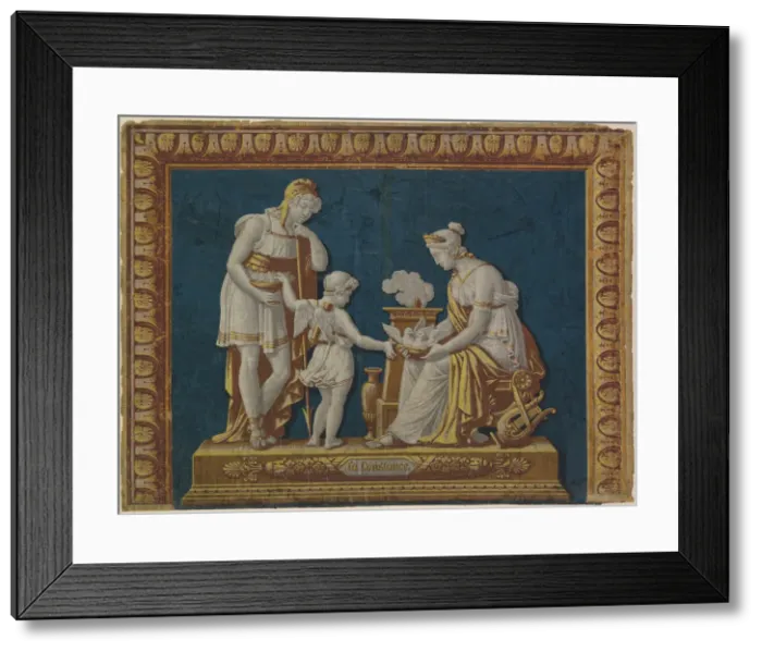 Framed Print : La Constance Wallpaper Fire Board, France, 1790 / 95. Creator: Unknown Framed Print : La Constance Wallpaper Fire Board, France, 1790 / 95. Creator: Unknown