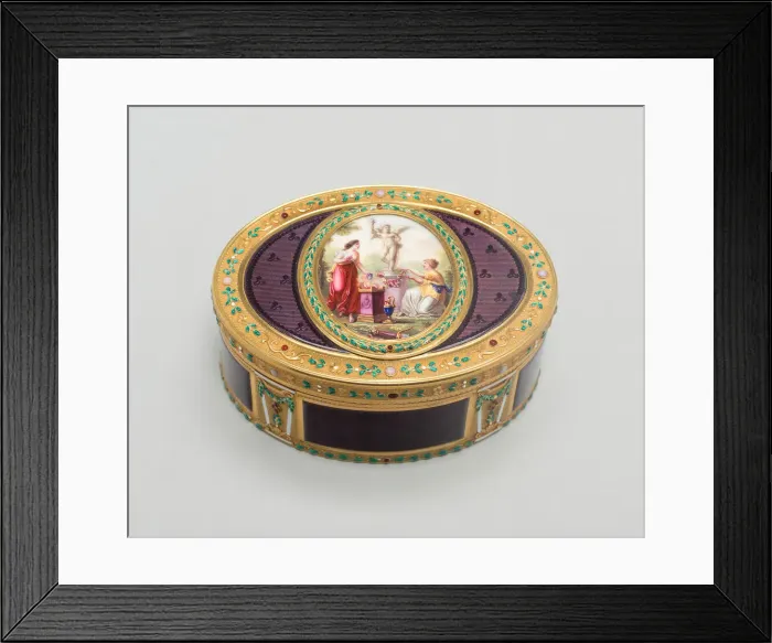 Framed Print : Snuff Box: Sacrifice of Cupid, France, 1850 / 99. Creator: Unknown Framed Print : Snuff Box: Sacrifice of Cupid, France, 1850 / 99. Creator: Unknown