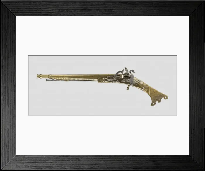 Framed Print : Snaphance Pistol, Dundee, 1614 with restored lock. Creator: Unknown Framed Print : Snaphance Pistol, Dundee, 1614 with restored lock. Creator: Unknown