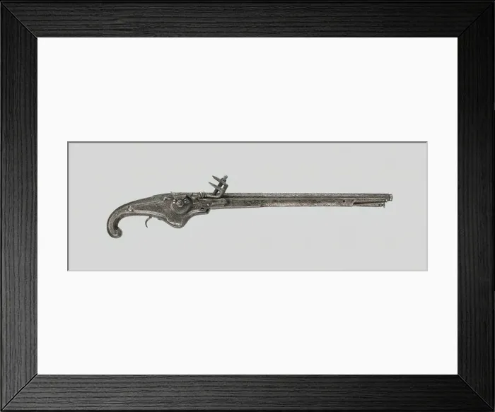 Framed Print : Wheellock Pistol (Pedrenyal) of King Louis XIII of France, Ripoll, c. 1615 Framed Print : Wheellock Pistol (Pedrenyal) of King Louis XIII of France, Ripoll, c. 1615