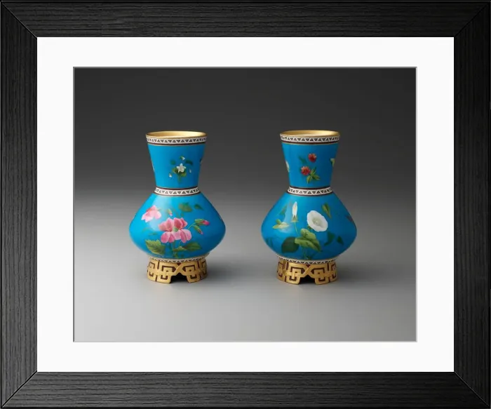 Framed Print : Pair of Vases, Stoke-on-Trent, c. 1870. Creator: Christopher Dresser Framed Print : Pair of Vases, Stoke-on-Trent, c. 1870. Creator: Christopher Dresser