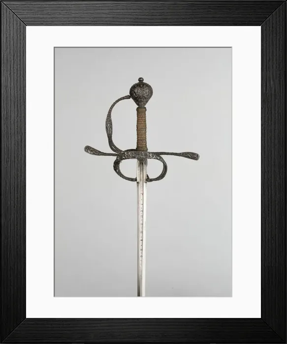 Framed Print : Rapier and Scabbard, Flanders, c. 1630. Creator: Unknown Framed Print : Rapier and Scabbard, Flanders, c. 1630. Creator: Unknown