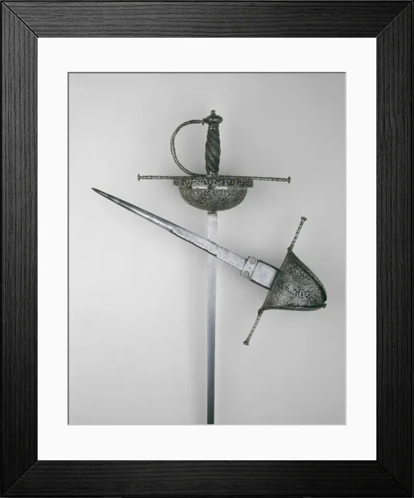 Framed Print : Cup-Hilted Rapier, Italy, c. 1650 / 60. Creator: Unknown Framed Print : Cup-Hilted Rapier, Italy, c. 1650 / 60. Creator: Unknown