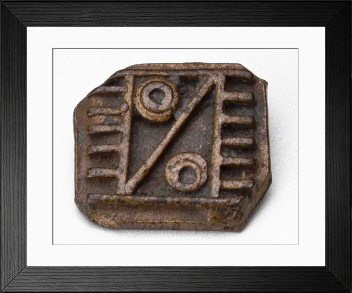 Framed Print : Goldweight with a Geometric Design, Ghana, 18th / 19th century. Creator: Unknown Framed Print : Goldweight with a Geometric Design, Ghana, 18th / 19th century. Creator: Unknown