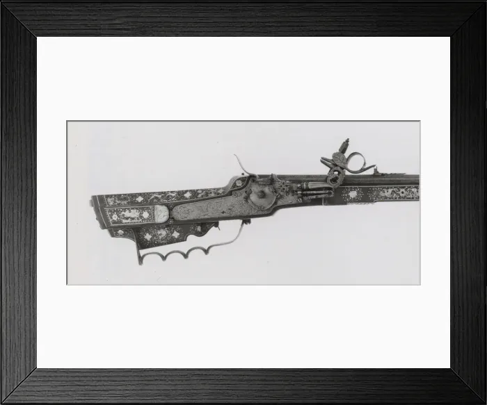 Framed Print : Wheellock Hunting Rifle, Teschen, 1660. Creator: Unknown Framed Print : Wheellock Hunting Rifle, Teschen, 1660. Creator: Unknown