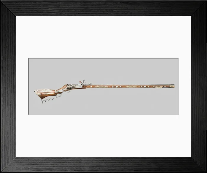 Framed Print : Wheellock Birding Rifle (Tschinke), Teschen, 1630. Creator: Unknown Framed Print : Wheellock Birding Rifle (Tschinke), Teschen, 1630. Creator: Unknown