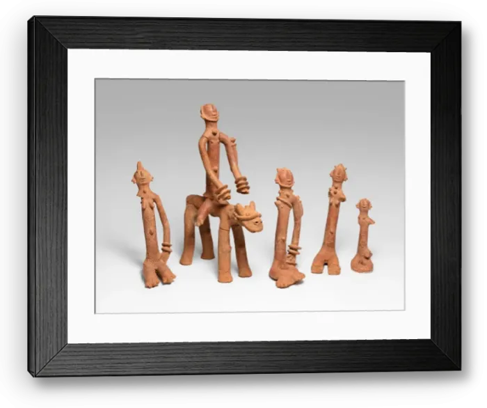 Framed Print : Equestrian and Four Figures, Mali, Probably late 12th  /  15th century. Creator: Unknown