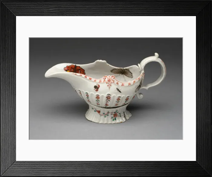 Framed Print : Sauceboat, Lambeth, c. 1755. Creator: Vauxhall Porcelain Factory Framed Print : Sauceboat, Lambeth, c. 1755. Creator: Vauxhall Porcelain Factory