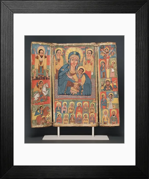 Framed Print : Triptych Icon, Ethiopia, Late 17th century. Creator: Unknown Framed Print : Triptych Icon, Ethiopia, Late 17th century. Creator: Unknown