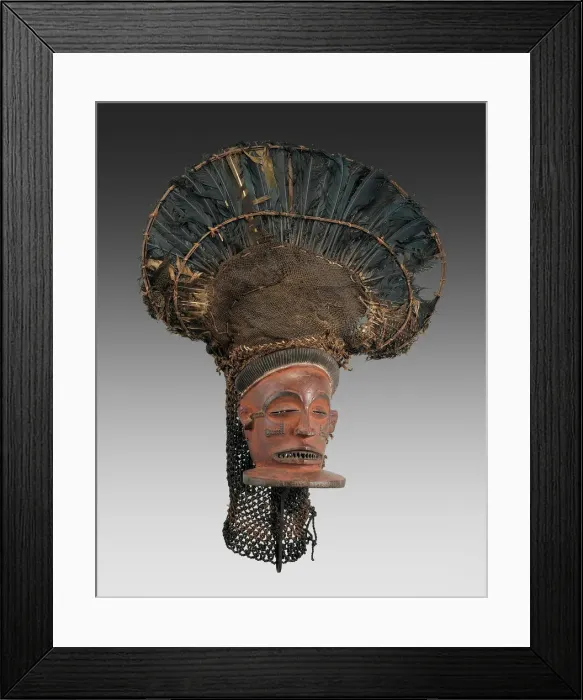 Framed Print : Male Face Mask (Chihongo), Angola, Mid-late 19th century. Creator: Unknown Framed Print : Male Face Mask (Chihongo), Angola, Mid-late 19th century. Creator: Unknown