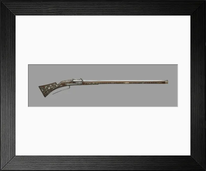 Framed Print : Matchlock Musket for Target Shooting for the Court of Christian II, Elector of Saxony Framed Print : Matchlock Musket for Target Shooting for the Court of Christian II, Elector of Saxony