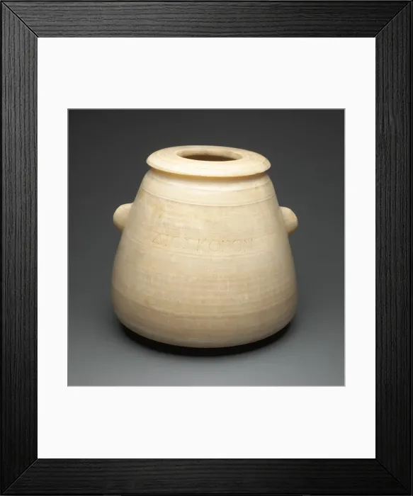 Framed Print : Alabastron with Inscription, Egypt, Late Period, Dynasty 26-27 (664-404 BCE) Framed Print : Alabastron with Inscription, Egypt, Late Period, Dynasty 26-27 (664-404 BCE)
