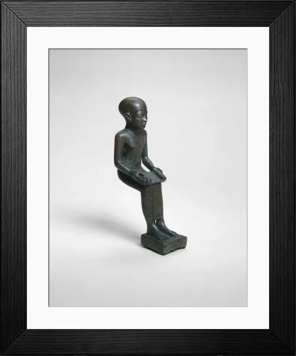 Framed Print : Statuette of Imhotep, Egypt, Ptolemaic Period (305-30 BCE). Creator: Unknown Framed Print : Statuette of Imhotep, Egypt, Ptolemaic Period (305-30 BCE). Creator: Unknown