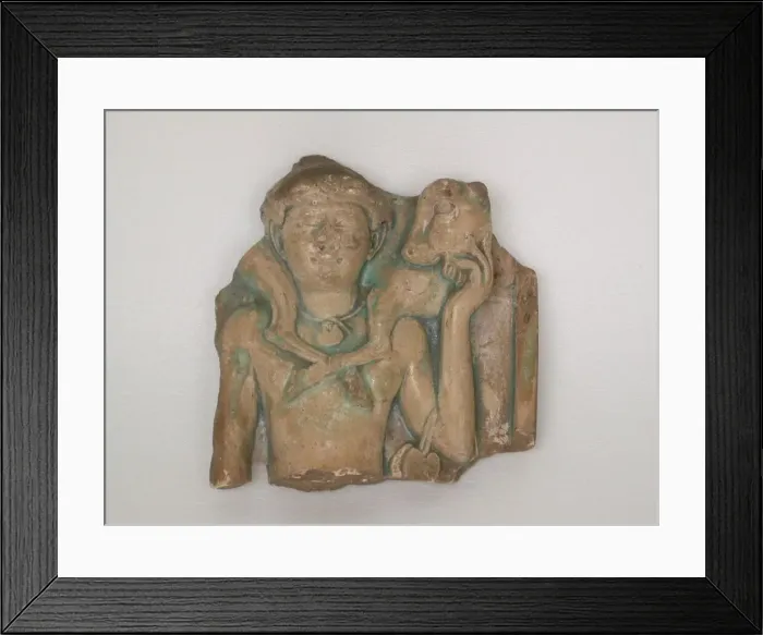 Framed Print : Relief Depicting a Calf-Bearer, Egypt, Ptolemaic Period (304-30 BCE). Creator: Unknown Framed Print : Relief Depicting a Calf-Bearer, Egypt, Ptolemaic Period (304-30 BCE). Creator: Unknown