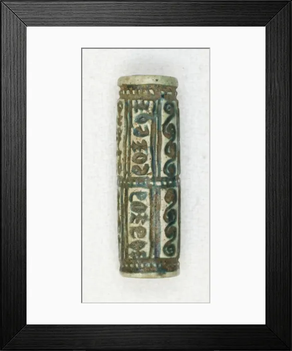 Framed Print : Cylinder with Geometric Designs and Hieroglyphs, Egypt, Second Intermediate Period Framed Print : Cylinder with Geometric Designs and Hieroglyphs, Egypt, Second Intermediate Period