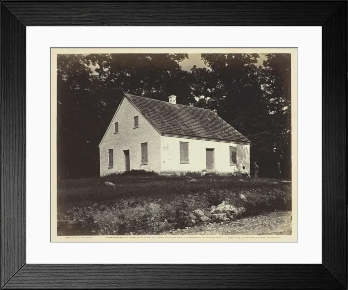 Framed Print : Dunker Church, Battle-Field of Antietam, Maryland, July 1863. Creator: James Gardner Framed Print : Dunker Church, Battle-Field of Antietam, Maryland, July 1863. Creator: James Gardner