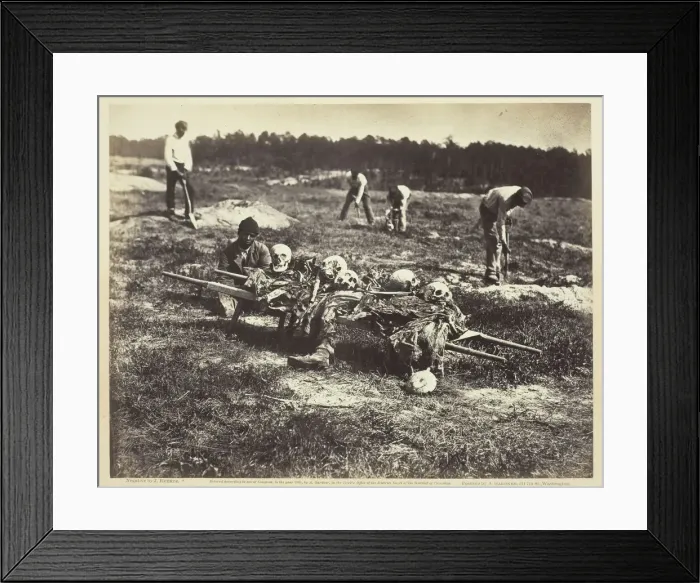 Framed Print : A Burial Party, Cold Harbor, Virginia, April 1865. Creator: John Reekie Framed Print : A Burial Party, Cold Harbor, Virginia, April 1865. Creator: John Reekie